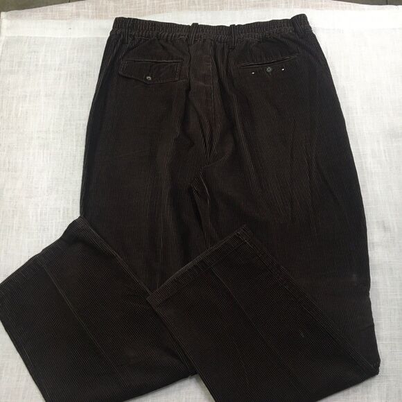 VTG Towncraft Corduroy Pants Men 38x32 Brown Stretch Straight Leg Cotton Classic - Picture 8 of 14